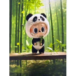 Motyvas kilpinio trikotažo su skaitmenine spauda LABUBU PANDA