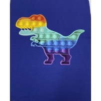 Motyvas kilpinio trikotažo su skaitmenine spauda POPIT DINO