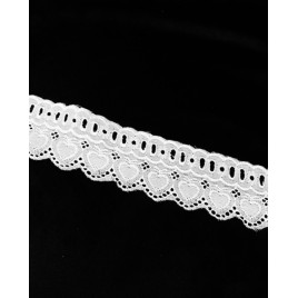 Juostelė medvilnės siuvinėta balta 50mm (11)
